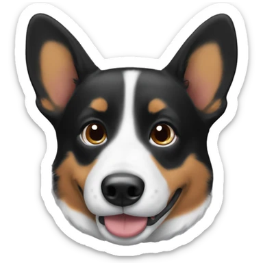 A black corgi dog tri colo sticker