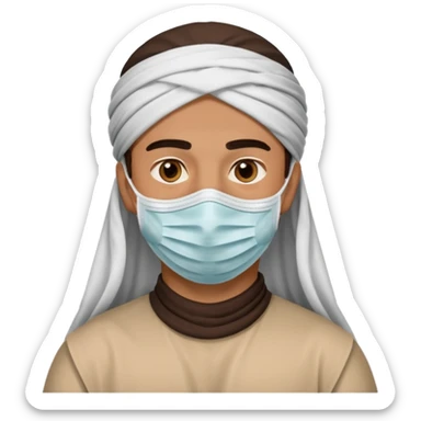 Arabe hombre con tapabocas sticker