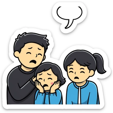 (man celebrating) the singing of (divorce papers) next to (sad crying woman) art influence two subjects sticker