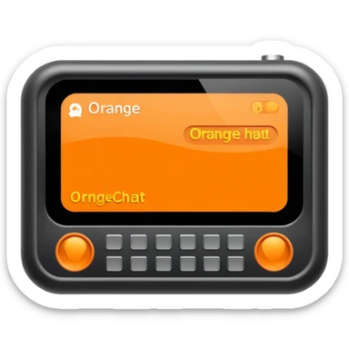 Cnc controller with orange chat bubble on the screen sticker