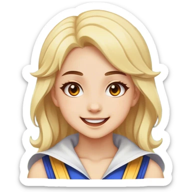 happy girl in cosplay outdoors sticker