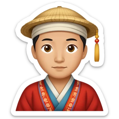 Chinese peasant photorealistic sticker