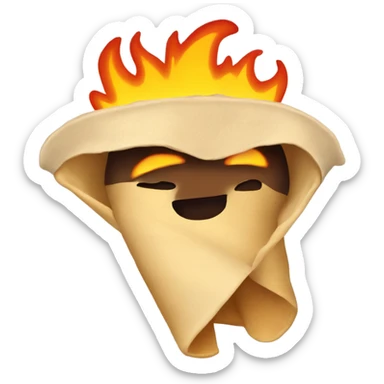 A flaming burrito  sticker