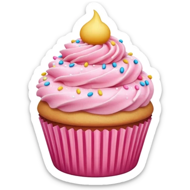 Cupcake with pink icing sticker
