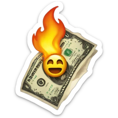 black dollar on fire sticker