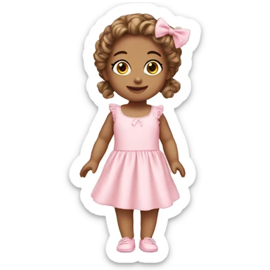 Cute baby doll dress light pink sticker