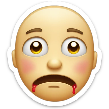 sobbing, crying emoji with red puffy eyes and flushed cheeks sticker