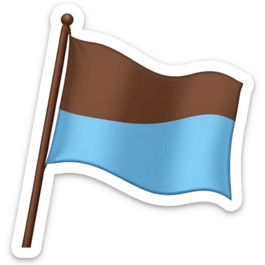A flag with light blue and chocolate colour sticker