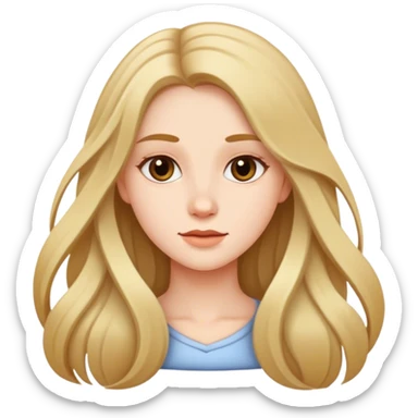 Pretty girl with long hair sticker