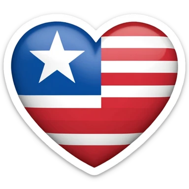 Puerto rico flag in shape of a heart sticker