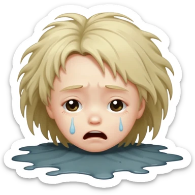 child crying laying face down on floor sticker