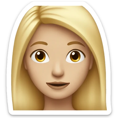Vrouw met blond haar tot midde blauwe ogen sticker