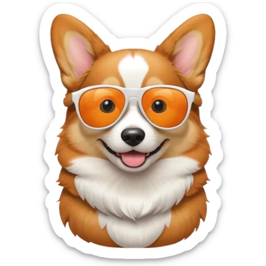 Corgi with sunglasses sticker