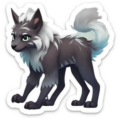 Cool cute Kawaii edgy fantasy animal  fursona Fionbri by griffsnuff & LiLaiRa & Falvie full body sticker