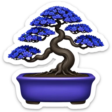  Earthenware shiny black-purple cobalt tiny bonsai  sticker