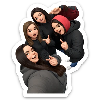 playful group of friends sticker