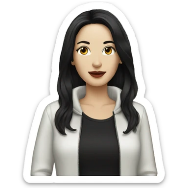 Music producer white woman with black hair sticker