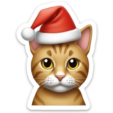 cat wearing christmas hat sticker