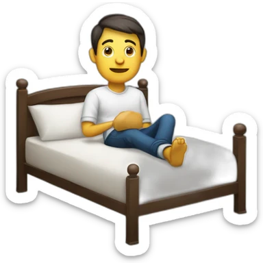 Homme a quatre pattes sur un lit sticker