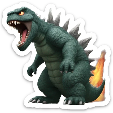 Godzilla barfing sticker