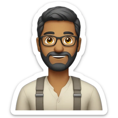 indian man with glasses and short beard sticker