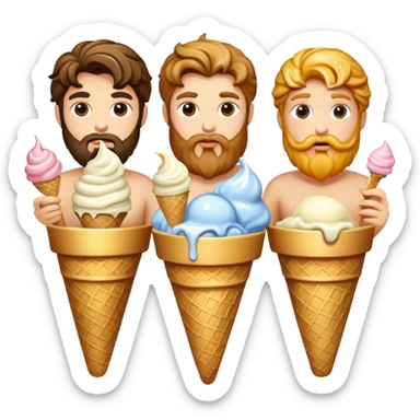 Zeus and other Greek gods enjoying ice cream sticker