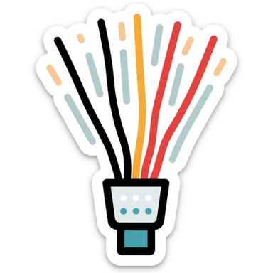 close-up of optical fiber cable filaments showing individual glass strands sticker