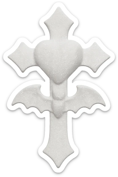 white sparkly goth object, remove background  sticker