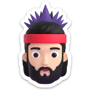 character with only three dark hairs on his head sticker