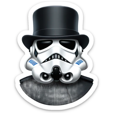 Stormtrooper with a top hat  sticker