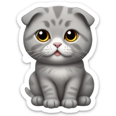 Gray Scottish fold sitting sticker