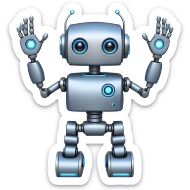 robot with 2 arms and 2 legs 1 eye sticker