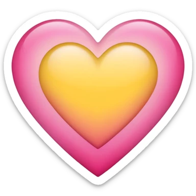 Yellow to pink ombré heart sticker