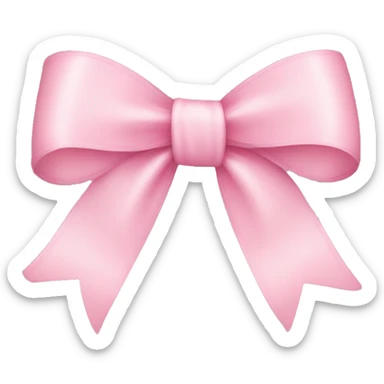 light pink ribbon bow sticker