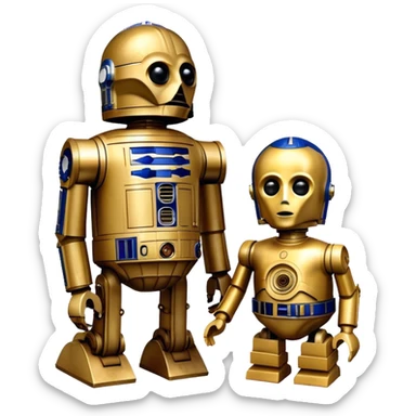 C3 PO and R2-D2 sticker