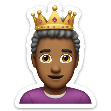 a man with a princess crown  sticker