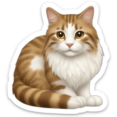 Norwayjan Forest cat white lightbrown sticker