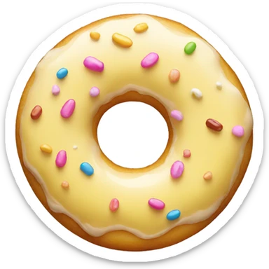 donut with light yellow glaze sticker