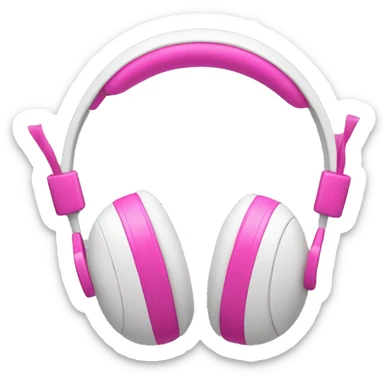 white headphones with pink bows on the sides sticker