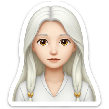 The Good Witch from The Land of Oz with long white hair, white outfit sticker