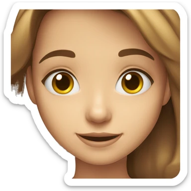 a girl smiling at a selfie sticker