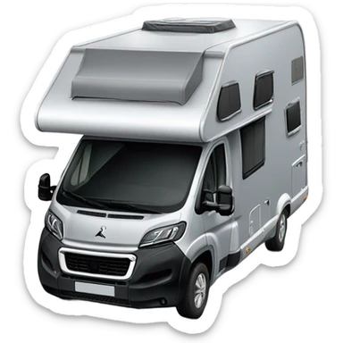 Peugeot Boxer als Camper in Silber mit zwei eingebauten Fenster an der Seite  sticker