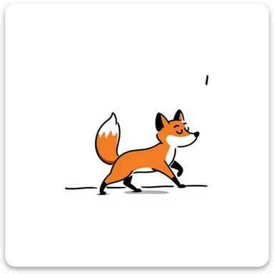 fox running with tail high sticker