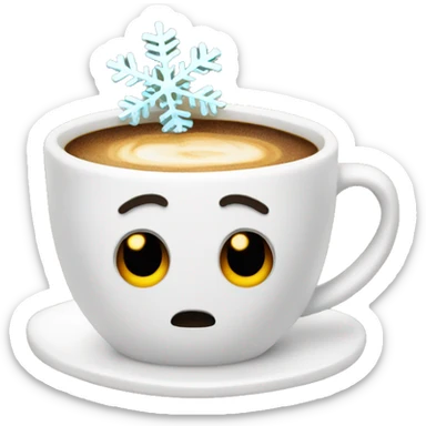 Coffee with bow and snowflake  sticker