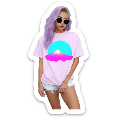 Vaporwave Skater fashion aesthetic baggy clothes graphic t shirt 420 sticker