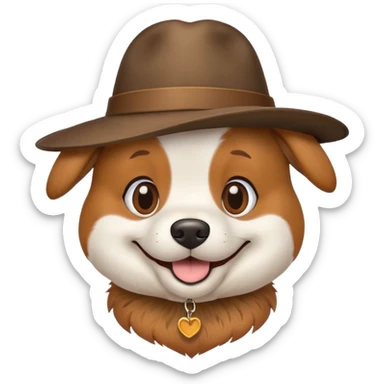Hund mit hut sticker