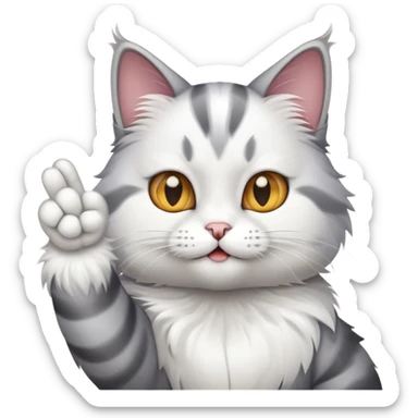 A cat flipping off sticker