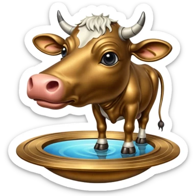 saturn planet with human feet with cow head sticker