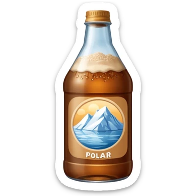 generates a sticker of a "Maltin Polar" malt bottle with a transparent background sticker