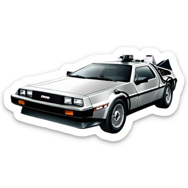 DeLorean from the movie back to the future ￼ sticker